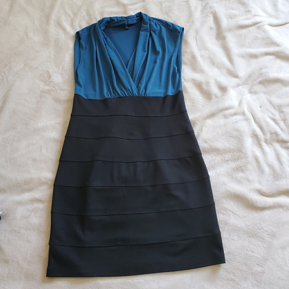 Teal and black Dress